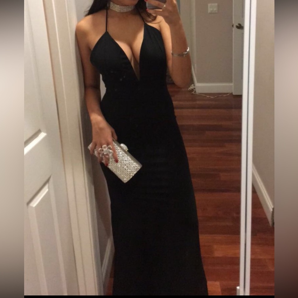 Plunging Black Gown
